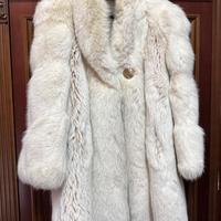 Pelliccia vera di volpe bianca linciata vintage