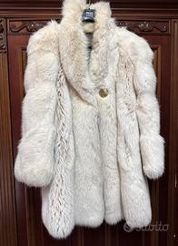 Pelliccia vera di volpe bianca linciata vintage