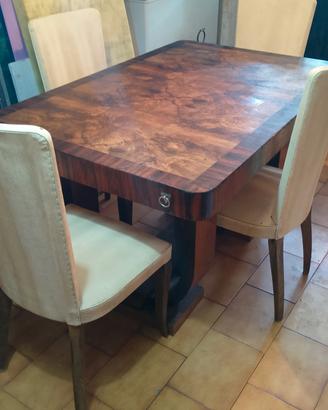 tavolo art decò con sei sedie coeve al periodo an