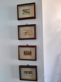 Quadri su foglia d'oro x 4