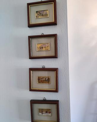 Quadri su foglia d'oro x 4