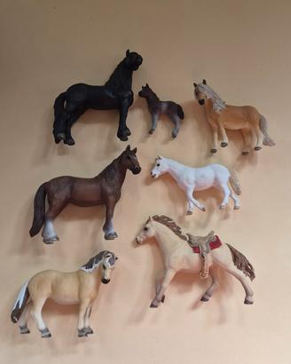 Lotto 7 cavalli Schleich originali 