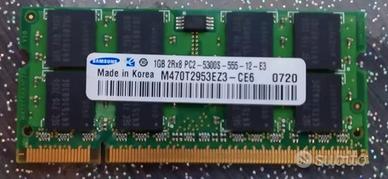 Ram sodimm ddr2 pc2 5300s 555 12 da 1gb