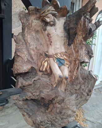 2 sculture lignee policrome Val Gardena arte sacra