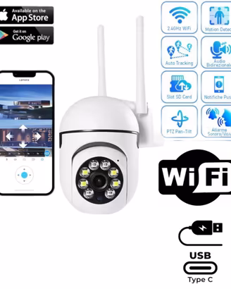 Telecamera wifi motorizzata controllo da app