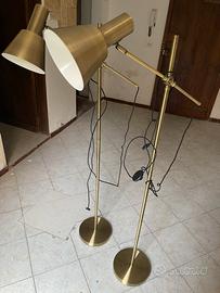 Lampade da terra stile Mid-Century in ottone