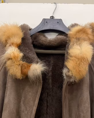 Cappotto lungo in vero shearling