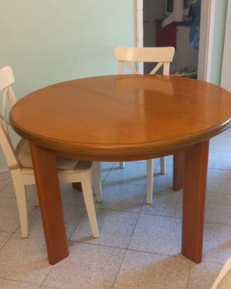 tavolo tondo allungabile in legno