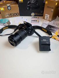 NIKON D5100 + Obiettivo 18-105 e accessori