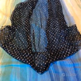 camicia trasparente in colore argento nero