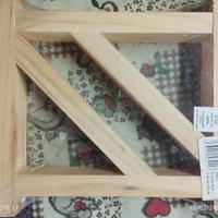 2 staffe reggimensola in legno 18 per 18 cm.