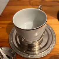 Vassoio Elegant Gioiell oro 24K + tazza vintage