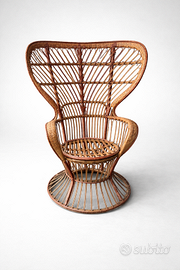Sedia in rattan vintage originale anni ’60 – pezzo