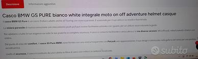 Casco BMW GS PURE WHITE