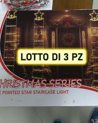Lotto 3 Scale Natalizie Luminose Babbo Natale LED