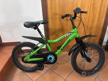 Bici MTB kawasaki 16” + rotelle