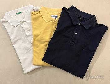 Lotto 3 polo uomo estive bianca gialla blu