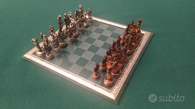 SCACCHIERA ANTICA ROMA  CRISTALLO/ARGENTO