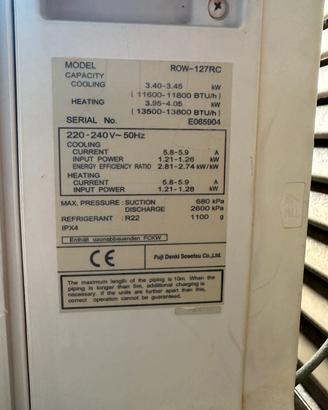 Condizionatore 9000btu ON/OFF
