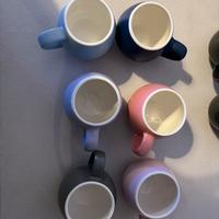 Set 6 tazze design colorate in ceramica