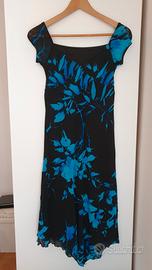 Vestito estivo longuette asimmetrico maniche corte