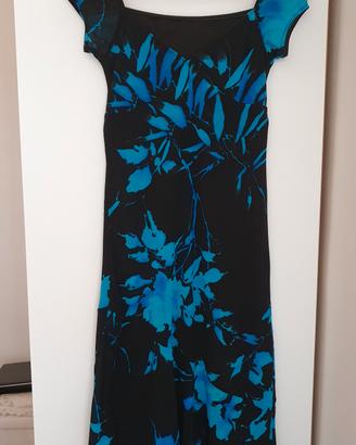 Vestito estivo longuette asimmetrico maniche corte