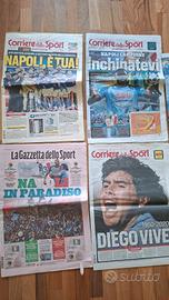 Giornali terzo scudetto e Supercoppa Napoli