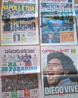 Giornali terzo scudetto e Supercoppa Napoli