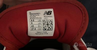 New balance 550 nere rosse e bianche