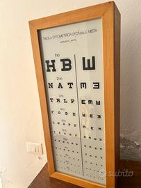 Tavola optometrica cassa in legno