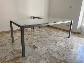 Scrivania ufficio angolare cristallo