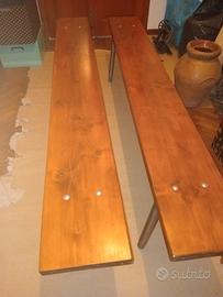 panca in legno e gambe metallo