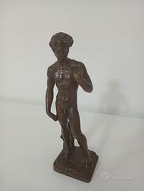 Scultura David Di Michelangelo In Bronzo Antico St