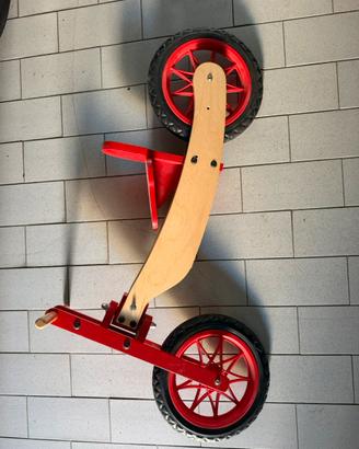 Bicicletta senza pedali in legno
