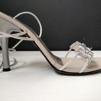 Sandali argento n.38 con tacco 10cm