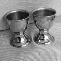 coppia di calici porta uovo acciaio inox
