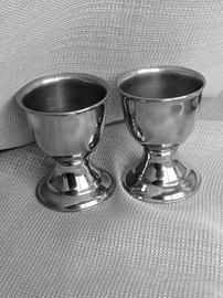 coppia di calici porta uovo acciaio inox
