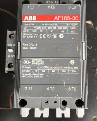 Contattore Tripolare ABB AF185-30 Bobina 20-60V DC