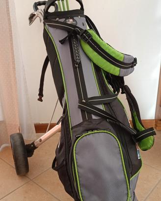 Sacca da golf USKidsGolf+9mazze+Carrello 2 ruote