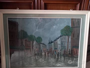 Quadro Dipinto vintage paesaggio firmato 82x62