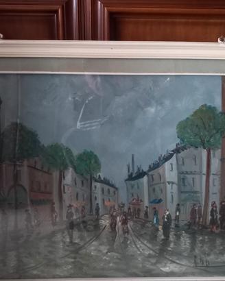 Quadro Dipinto vintage paesaggio firmato 82x62