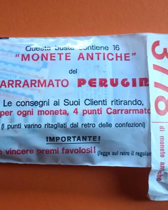 Perugina Carrarmato busta 16 monete antiche 
