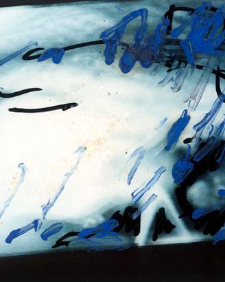 Mario Schifano tecnica mista su fotografia 13x18