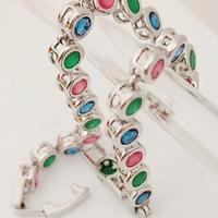 Bracciale stile tennis con cristalli di tre colori