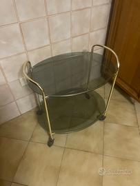Carrello da cucina metallo dorato
