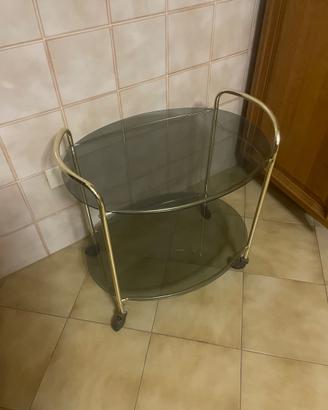 Carrello da cucina metallo dorato