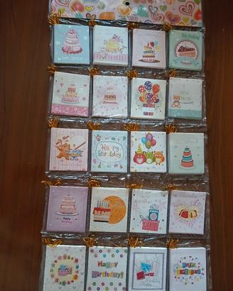 SET di 40 BIGLIETTINI di BUON COMPLEANNO, Nuovi