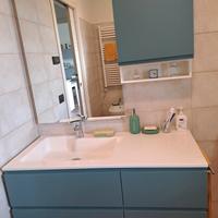 mobile del bagno con specchiera,colore verde-blu 