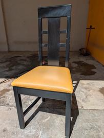 Set 6 sedie legno nere e senape