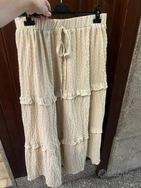 Gonna lunga Boho beige nuova senza etichetta L
